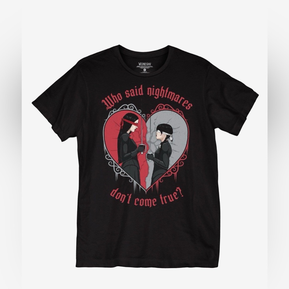 “Who Said Nightmares Don’t Come True” Black Graphic Tee- Size Medium New